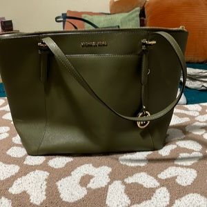 Michael Kors army green tote